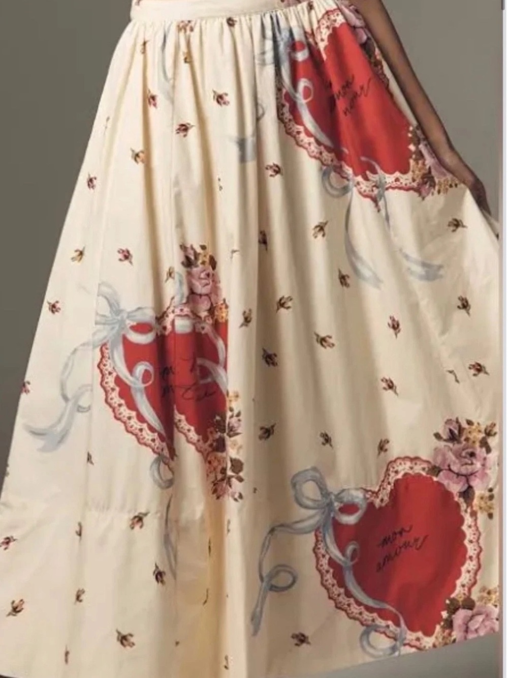 Maeve Jacie Maxi Skirt French Valentine 💕 Vintage Heart Motif LHTF NWT 😍POCKETS